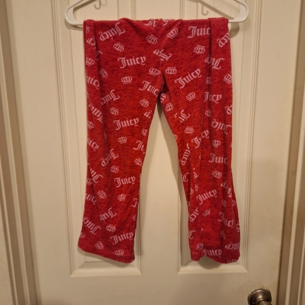 Juicy Couture Red Pajama Lounge Pants Girls Size 6 6X